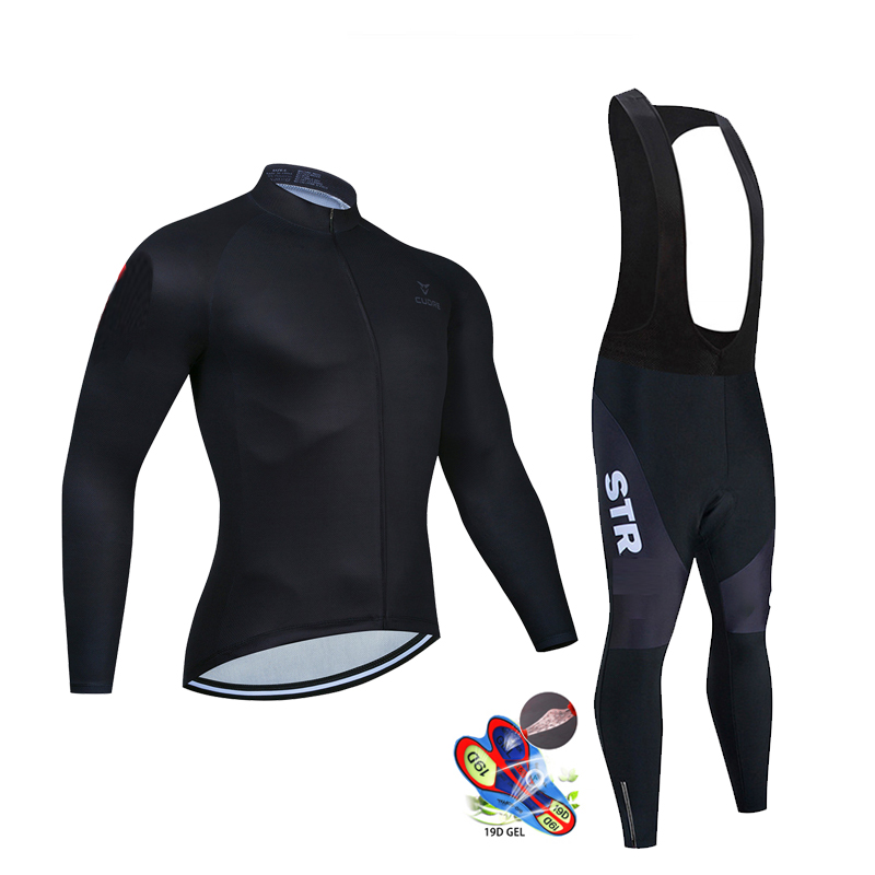 Mountain Biking Wallpaper - Outono preto conjunto camisa de ciclismo
