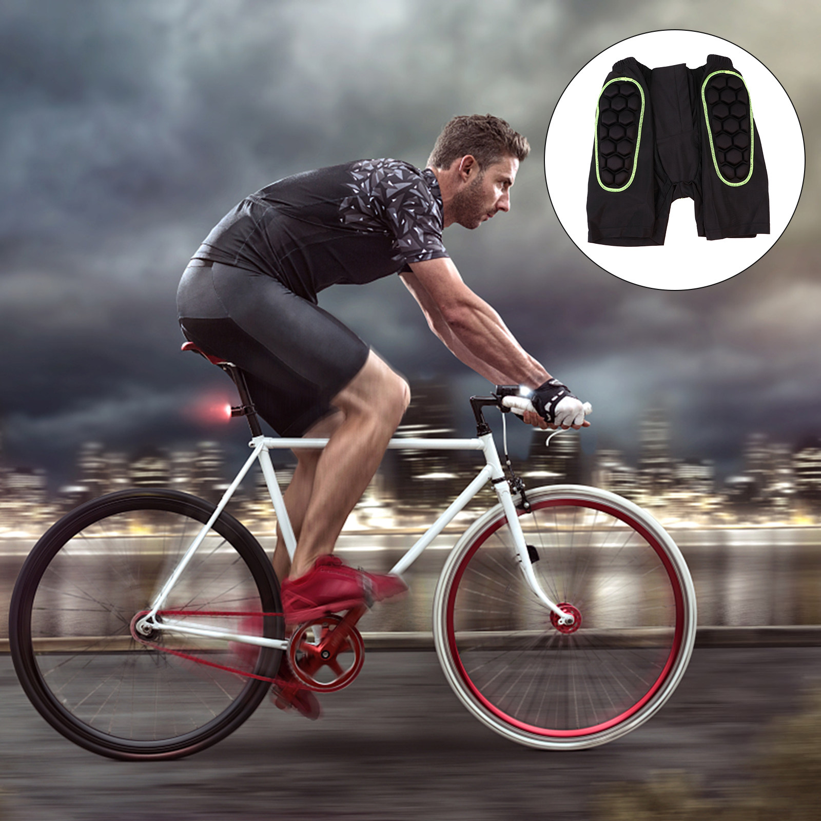 Mountain Biking Downhill - Calções de ciclismo acolchoados para homem,